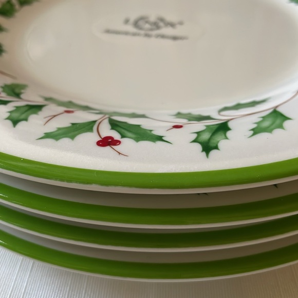 NWT LENOX Holiday 4pc set Melamine Accent Plates 8” - Picture 9 of 11